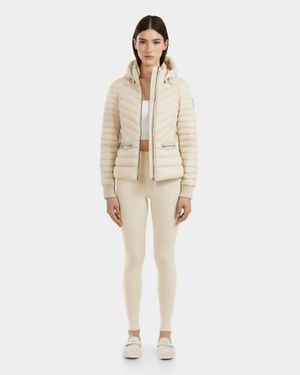 Rudsak Scarlett Quilted Light Down Jacket With Removable Belt - Natural