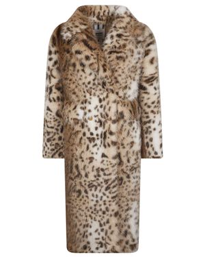 S.w.o.r.d 6.6.44 Leopard-Patterned Faux Fur Coat With Classic Collar - Natural