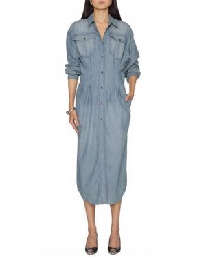 Isabel Marant Nolwen Midi Shirt Dress - Blue