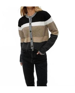 Michael Stars Fiona Stripe Sweater Top - Black