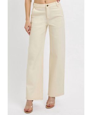 Risen Ankle Length Baggy Pants - Natural