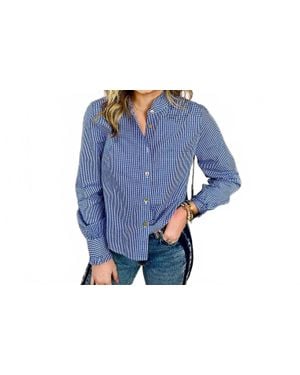 Apny Cropped Ruffle Shirt - Blue