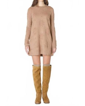 Dex Patterned Sweater Dress - Natural