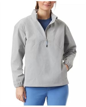 BASS OUTDOOR Ripstop Stow-Able Half-Zip Jacket - Gray