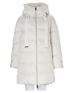 Herno Puffer Hooded Flared Jacket - White