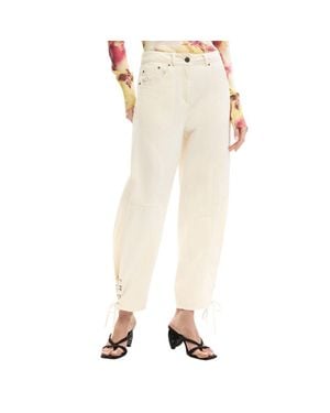 Desigual Cotton Casual Pants - Natural