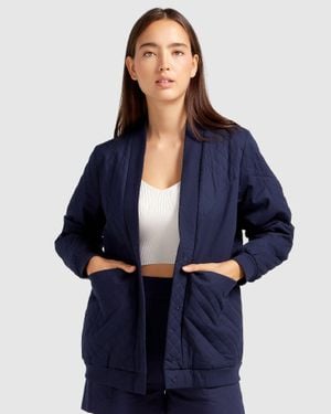Belle & Bloom Over It Quilted Bomber - Blue