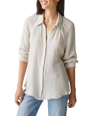 Michael Stars Toni Double Gauze Button Down Shirt - White
