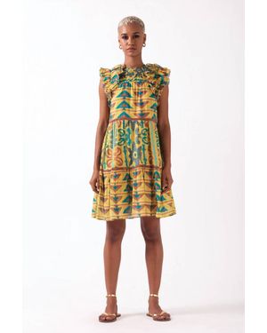 Ash Olga Mini Tiered Dress - Yellow