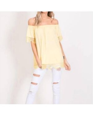Hailey & Co Off Shoulder Lace Detail Top - White