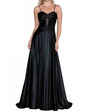 Babyfox Stunning Moment Sweetheart Twist A-Line Gown - Black