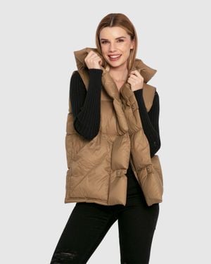 Belle & Bloom Over My Head Puffer Vest - Natural