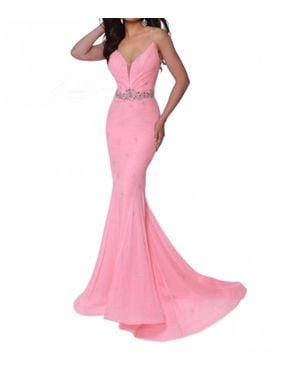 Johnathan Kayne Sassy Open Back Prom Dress - Pink