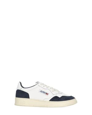 Autry Leather Suede Insert Sneakers - White