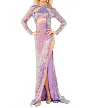 Jovani High Neck Cutout Sequin Prom Gown - Pink