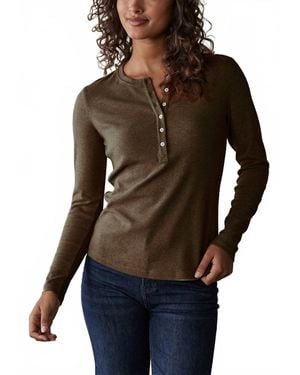 The Normal Brand Puremeso Long Sleeve Henley Top - Black
