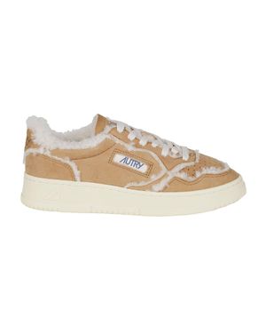Autry Medalist Low Shearling Sheep Leather Sneakers - Multicolor
