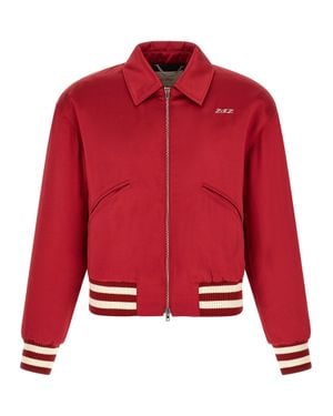 Second/Layer 'Aces Satin Club' Bomber Jacket - Red