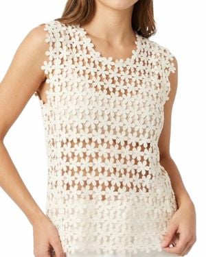 Pol Daisy Crochet Top - Natural