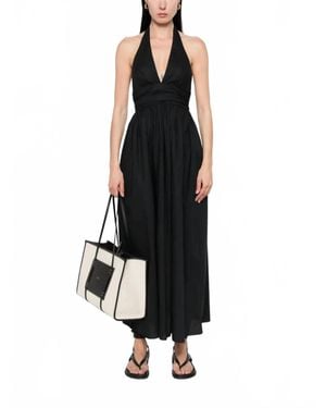 Matteau Plunge Halter Dress - Black