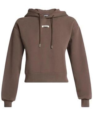 Jacquemus Gros Grain Le Hoodie, Dark - Brown