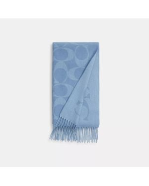 COACH Signature Oversized Muffler - Blue