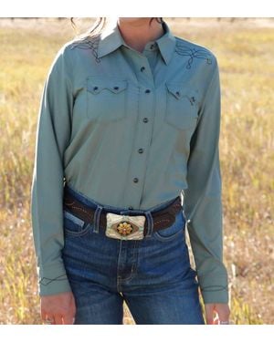 Cinch Boot Stitch Shirt - Blue