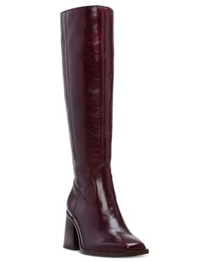 Vince Camuto Sangeti Boots Dark Mahogany Leather Knee High Hawk2041 - Red