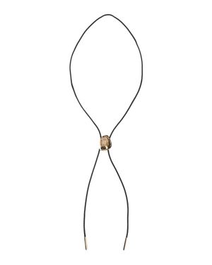 Ferragamo Gancini Braided Leather Bolo - Metallic