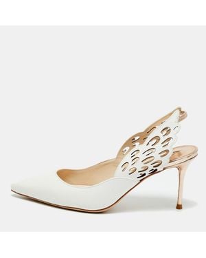 Sophia Webster Leather Angelo Slingback Pumps - Natural