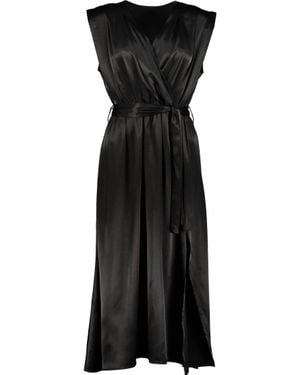 Bishop + Young Aeries Satin Wrap Dress - Black