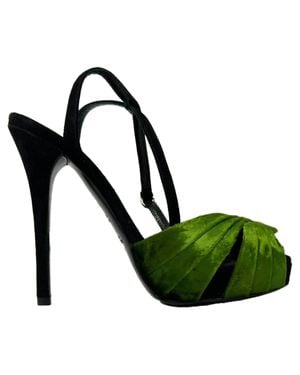 Ralph Lauren Collection Ankle Strap Platform Sandals - Green
