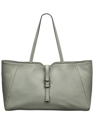 Radley Hazelbury Park Zip Top Leather Tote - Gray