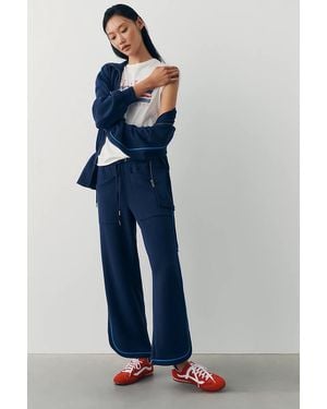 Bernardo Wide-Leg Track Pants - Blue
