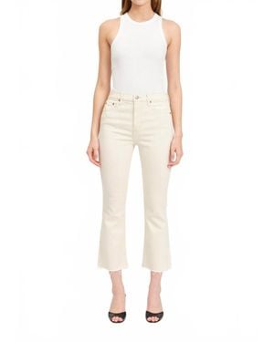 DAZE Shy Girl High Rise Crop Flare Jeans - White