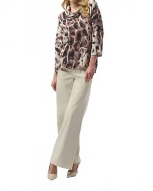Joseph Ribkoff Animal Print 3/4 Sleeves Tunic Top - Multicolor