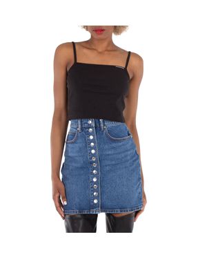 T By Alexander Wang Ribbed-Knit Cotton Cami Top - Blue