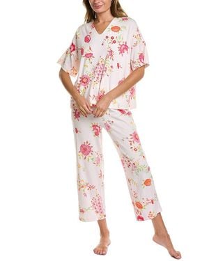 Natori 2Pc Butterfly Garden Pajama Set - Red