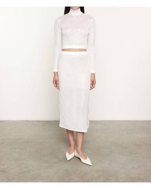 Enza Costa Sequin Skirt - White