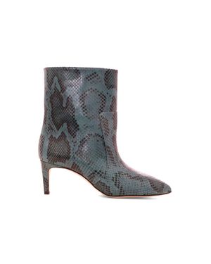 Paris Texas Python Seamed Ankle Bootie - Gray