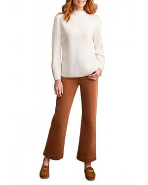 Tibi Long Sleeve Funnel Neck Sweater - White