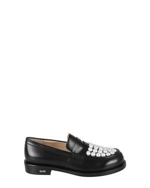 Mach & Mach Leather Flats - Black