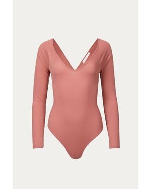 Lush Open-Back Bodysuit - Pink