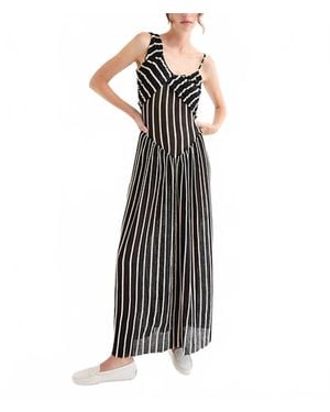 TACH Striped Knitted Maxi Dress - Black