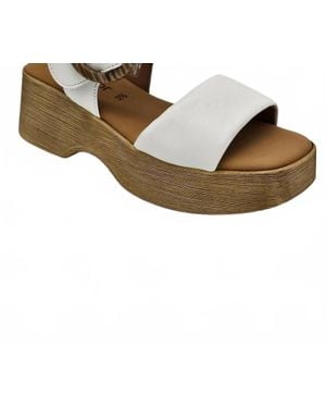 Gabor Nancy Leather Platform Sandals - Natural