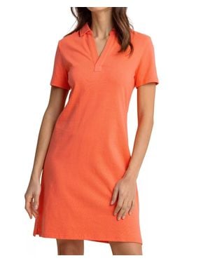 Southern Tide Demi Solid Short Sleeve Polo Dress - Orange