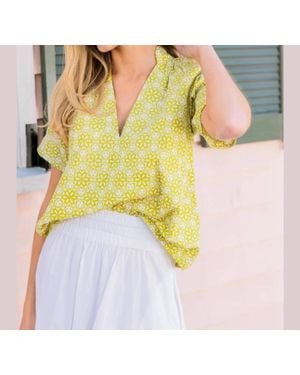Livro Merritt Split Neckline Top - Yellow