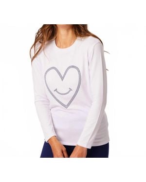 French Kyss Heart Scoop Neck Top - White