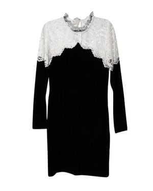 Sandro Two-Tone Lace Midi Dress - Black