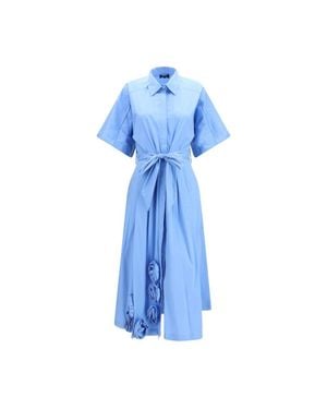 Ella Cotton Casual Dress - Blue